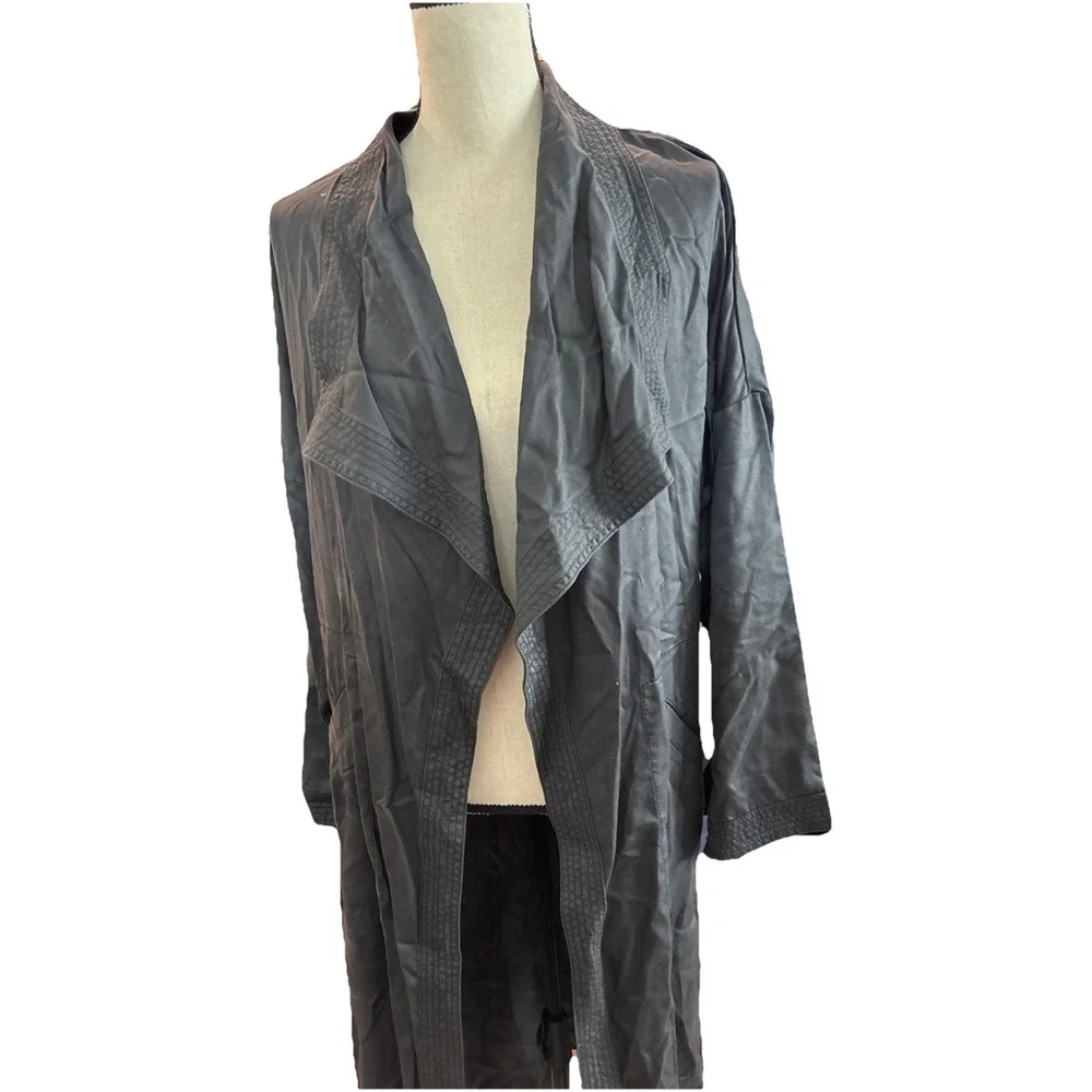 HEI HEI Anthropologie Womens Gray Trapunto Duster Trench Coat sz Sm Msrp $138 - Picture 4 of 4
